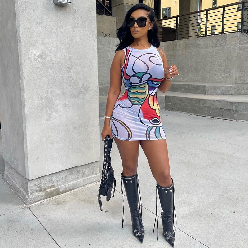 Women’s Digital Printing Sheath Dress