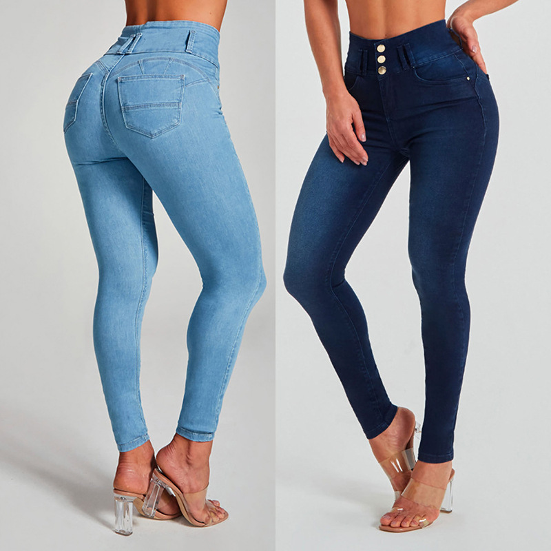 Women’s High Waist Tight Stretch Shaping And Hip Lifting Jeans